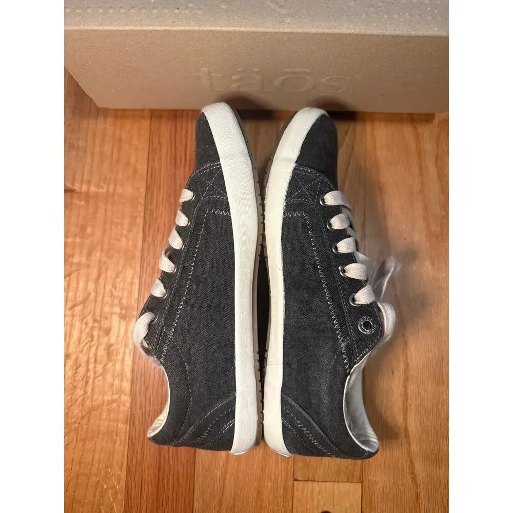 Taos Star Charcoal Wash Canvas Sneakers Womens Sz 7.5 M Comfort Shoes Box